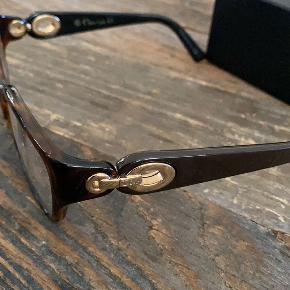Christian Dior Tortoise Gold Tone FRAMES w/Case - Picture 4 of 7